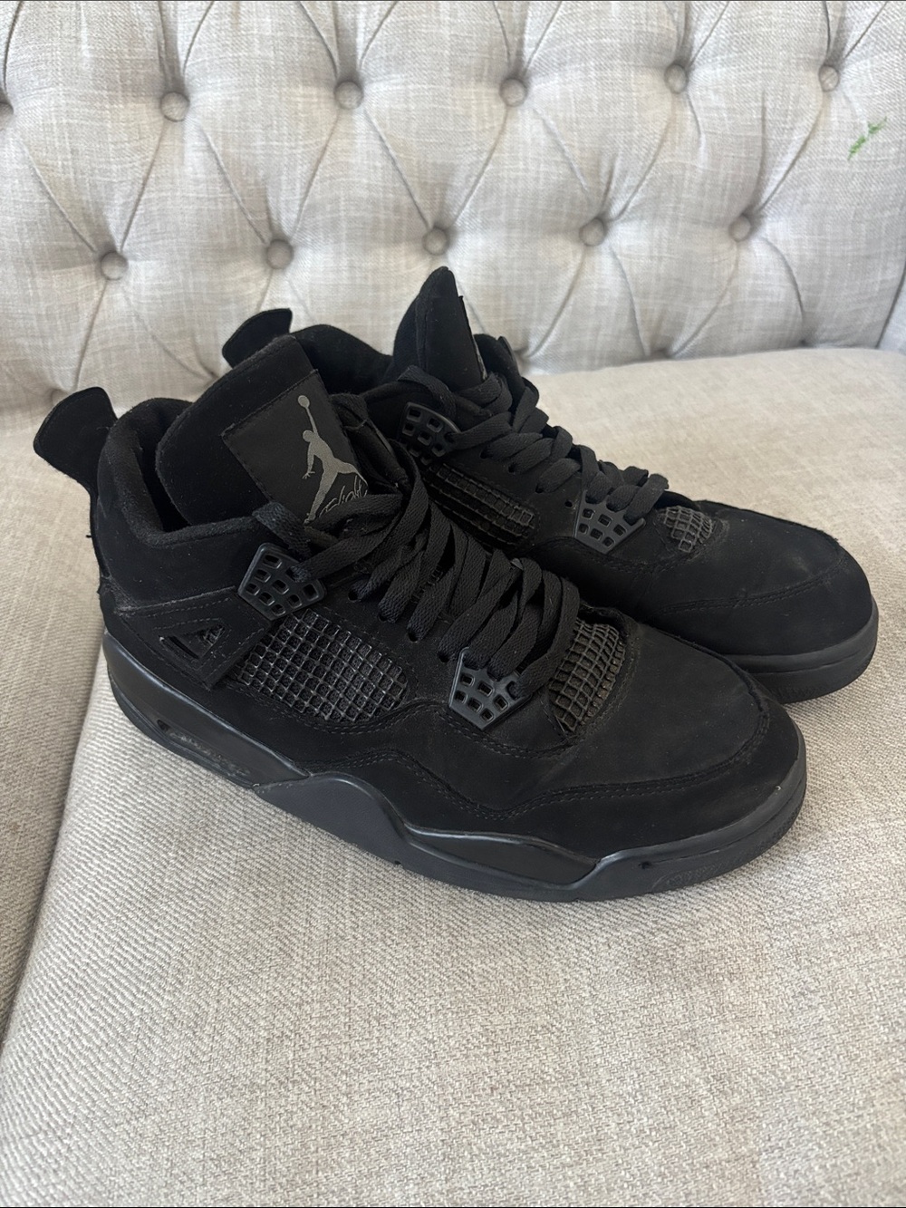 Jordan Men's All-Black Retro 4 Sneakers